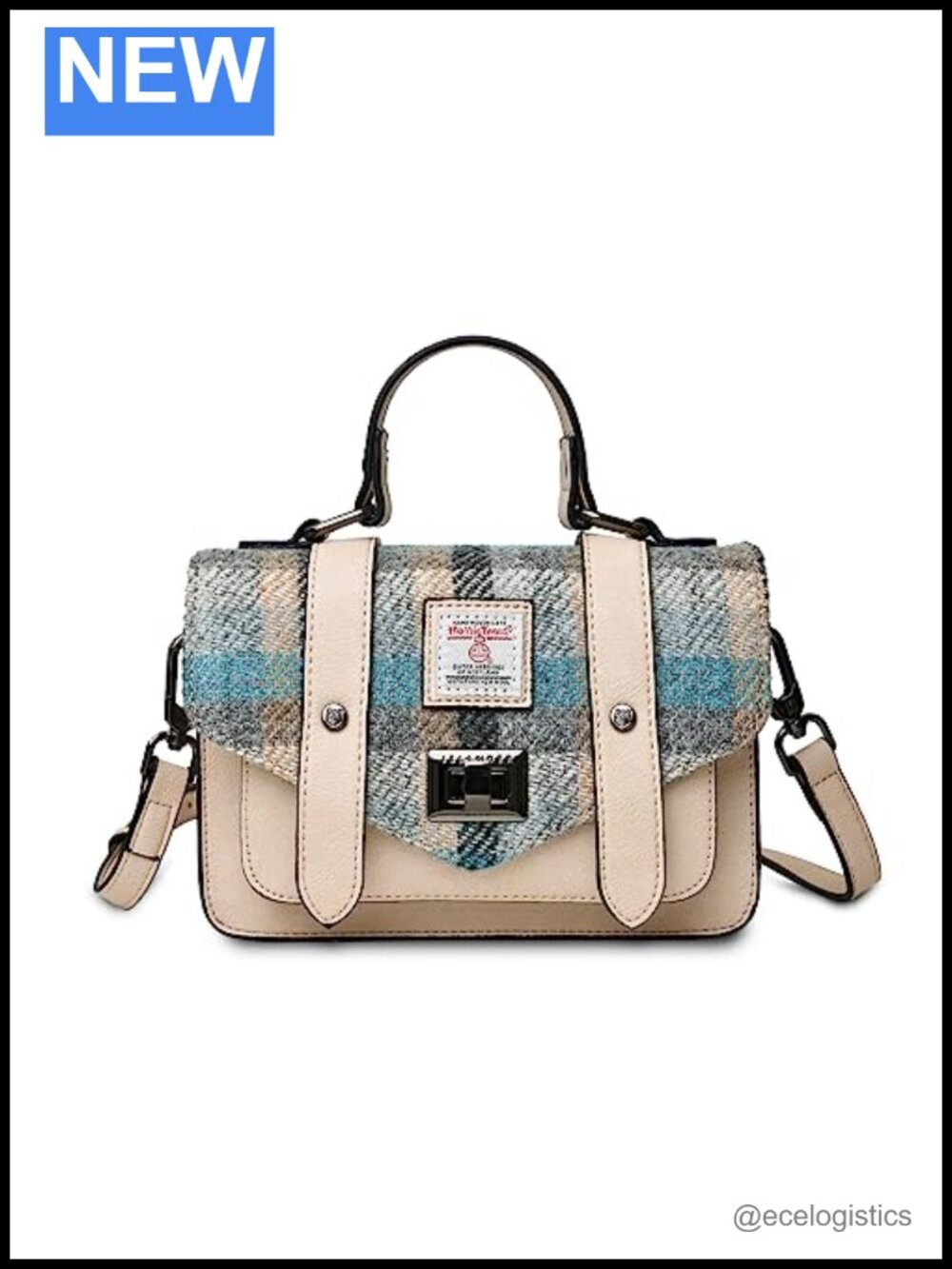 Genuine Harris Tweed Mini Satchel, Structured Crossbody Bag, Small